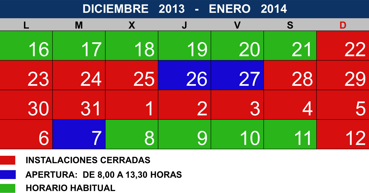 Horario de Navidad